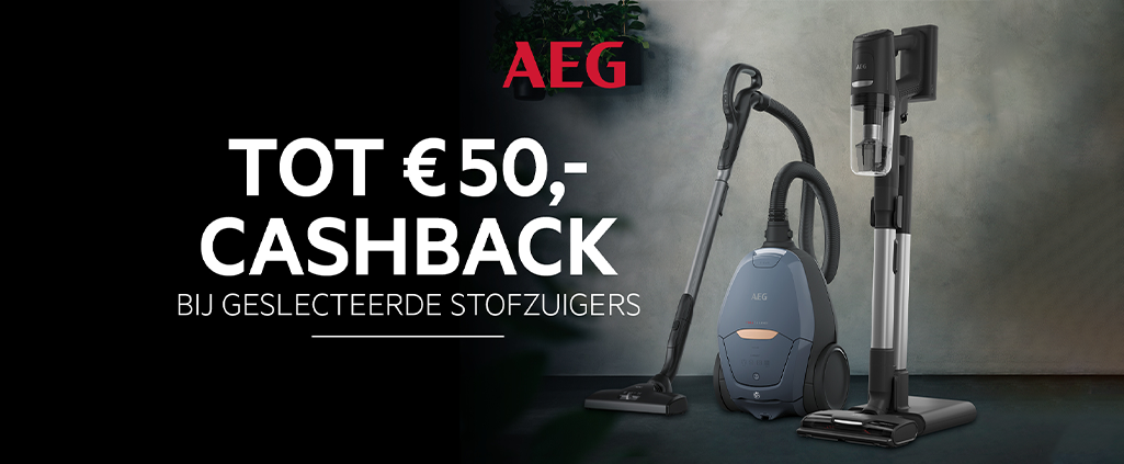 Tot €50,- cashback bij aankoop van een AEG stofzuiger