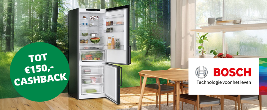 Tot €150,- cashback op Bosch koel-vries apparatuur