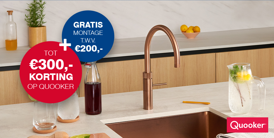 Quooker actie: tot €300,- op een complete installatie