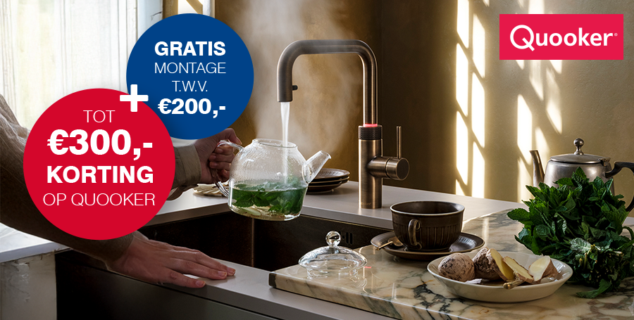 Tot €300,- korting op Quooker 